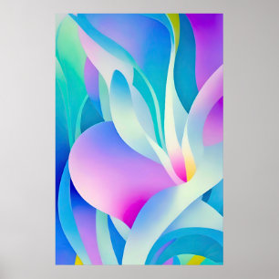Flytande Blommigtar i Pastel Poster