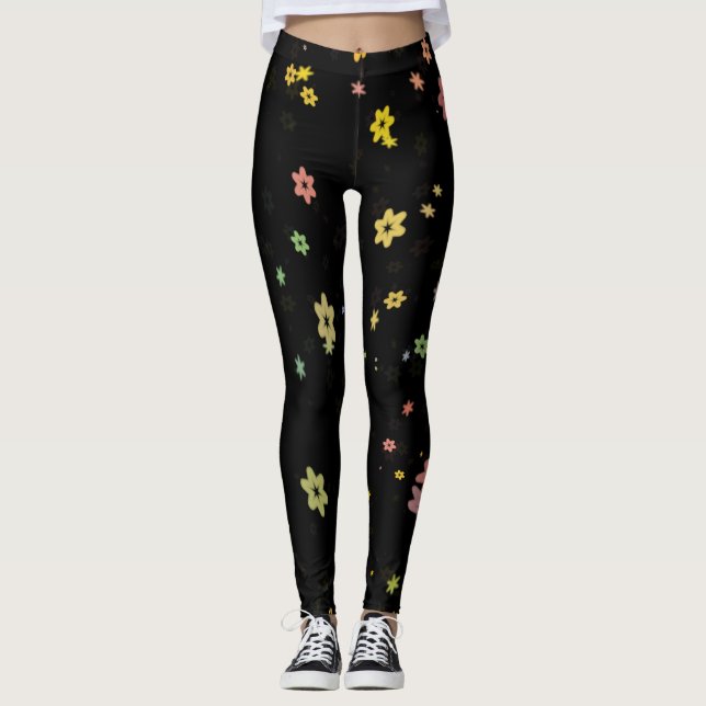 Flytande blommor leggings (Framsida)