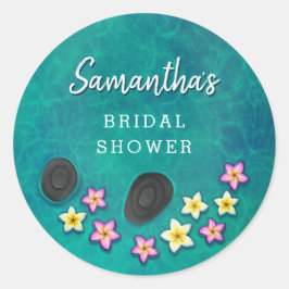 Flytande blommor Spa Party-klistermärken Runt Klistermärke