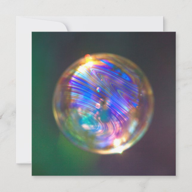 Flytande bubbelreflektion tack kort (Framsida)