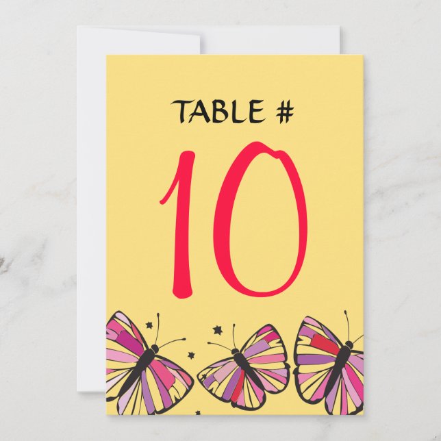 FLYTANDE BUTTERFLIGEN Bat mitzvah Bord-visitkort Inbjudningar (Framsida)