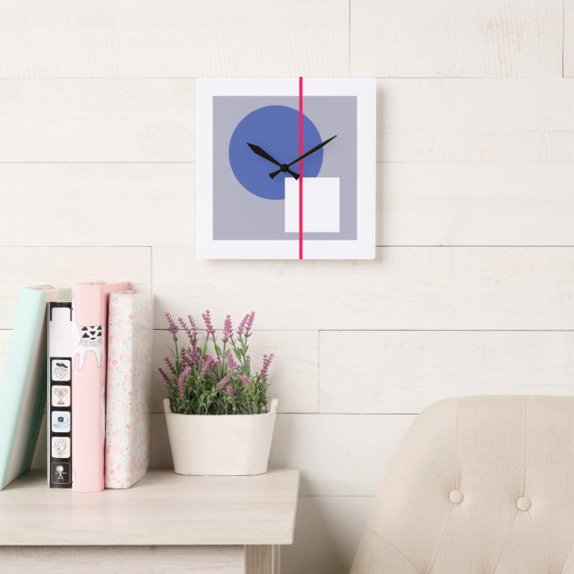 Flytande cirkel 4 fyrkantig klocka (Läsesal)