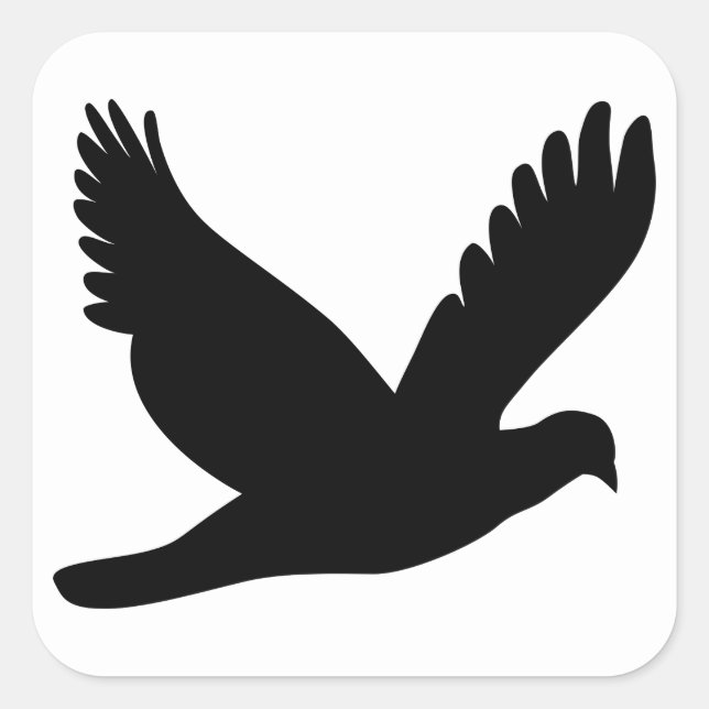 Flytande Dove Silhouette Fyrkantigt Klistermärke (Framsida)