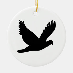Flytande Dove Silhouette Julgransprydnad Keramik