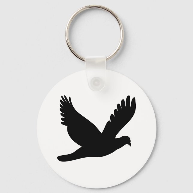 Flytande Dove Silhouette Nyckelring (Framsida)
