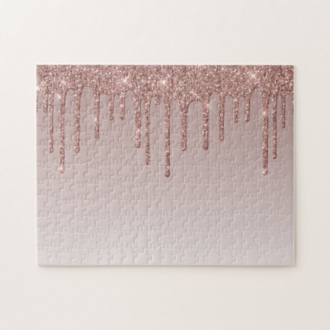 Flytande drivmedel ro Guld Glitter Pussel (Horisontell)