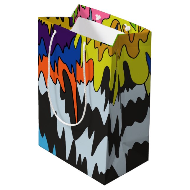 Flytande droppfärgad Groovy Rand Trippy Mönster (Baksidan Vinklad)