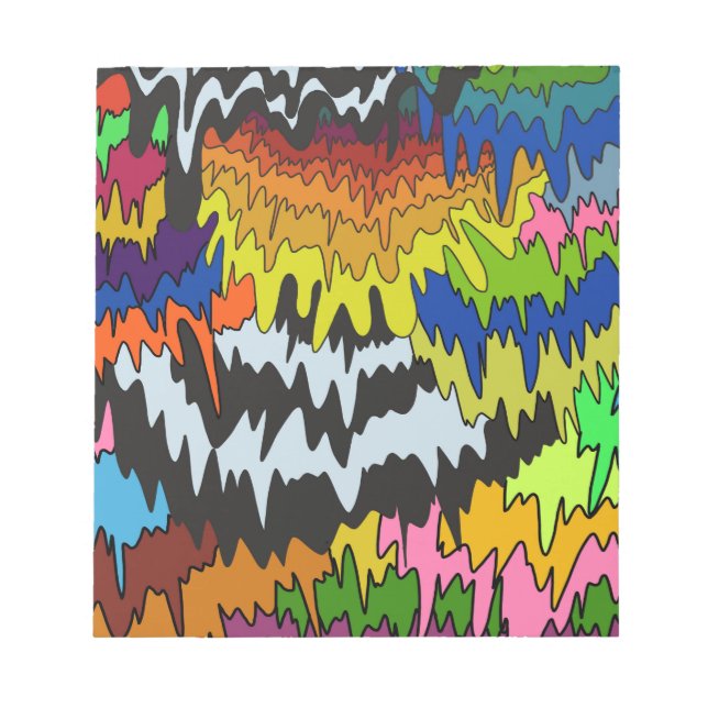 Flytande droppfärgad Groovy Rand Trippy Mönster Anteckningsblock (Framsida)