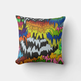 Flytande droppfärgad Groovy Rand Trippy Mönster Kudde