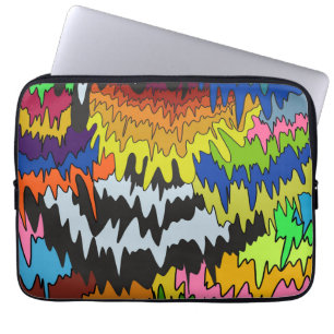 Flytande droppfärgad Groovy Rand Trippy Mönster Laptop Fodral