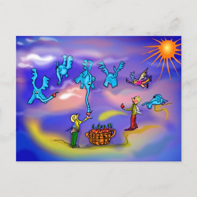 Flytande elefanter vykort (Framsida)