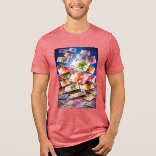 Flytande eurosedlar – Pengar regn Abstrakt T Shirt