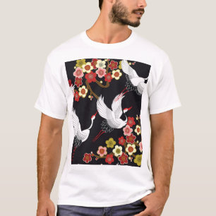 Flytande fåglar: Crane Heron Japanska. T Shirt