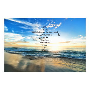 Flytande fåglar i Heaven Serenity Prayer Fototryck