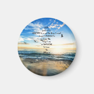 Flytande fåglar i Heaven Serenity Prayer Magnet
