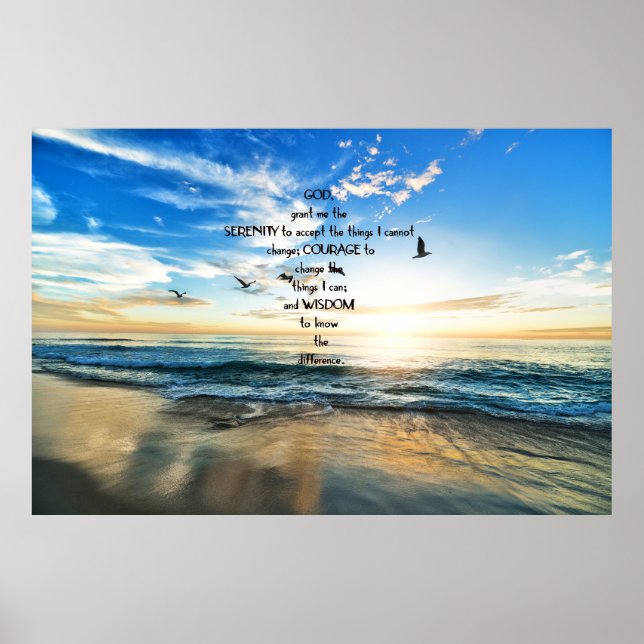 Flytande fåglar i Heaven Serenity Prayer Poster (Framsidan)