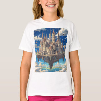 Flytande fantasislott i molnen | Himmelsk T Shirt