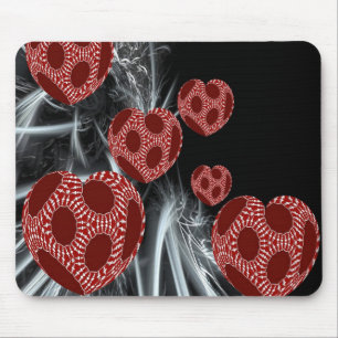 Flytande Fantasy Fractal Art Hearts Mousepad Musmatta
