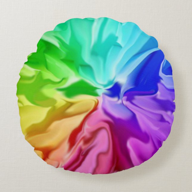 Flytande Färg Rund Kudde (Framsidan)