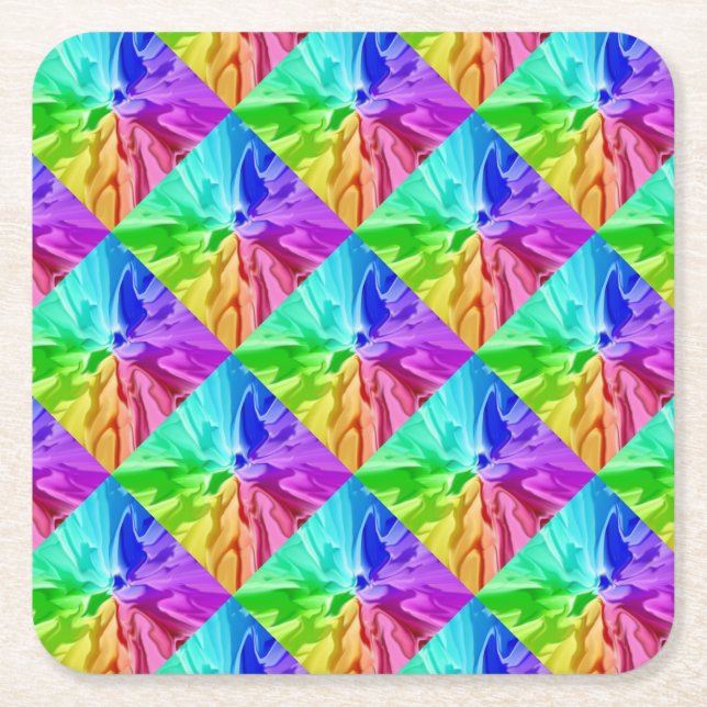 Flytande Färg Underlägg Papper Kvadrat (Framsidan)