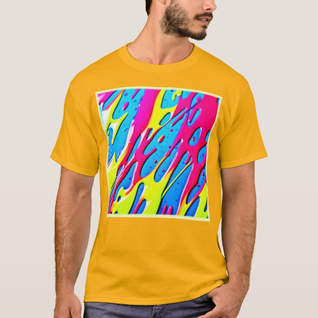 Flytande färger: Ett droppande abstrakt mästerverk T Shirt (Framsida)