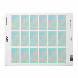 Flytande faux holograf iridescent struktur adressetikett