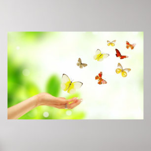 Flytande fjärilar från läkning och kärleksfull han poster