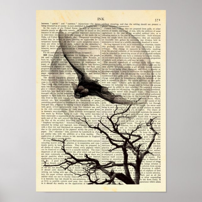 Flytande Fladdermus, fullmoon, traditionell gotisk Poster (Framsidan)