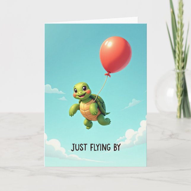 Flytande födelsedagspresentkort kort (Framsida)