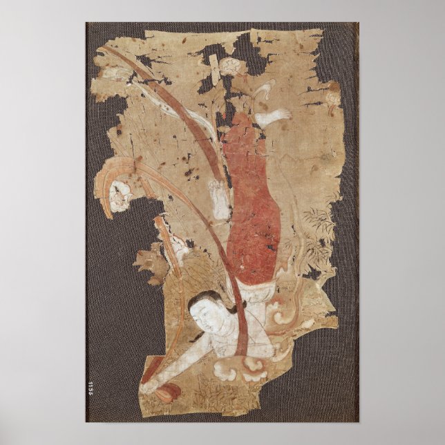 Flytande genie eller Apsaras från Dunhuang Poster (Framsidan)