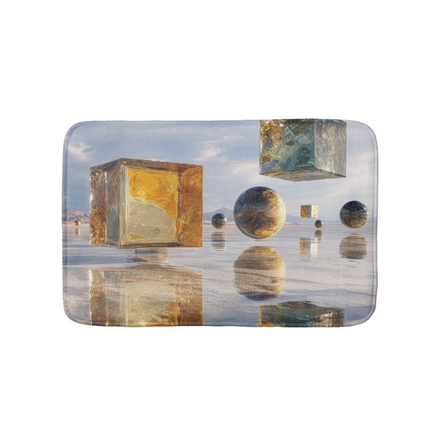 Flytande geometriska underverk över vatten badrumsmatta (Framsidan)