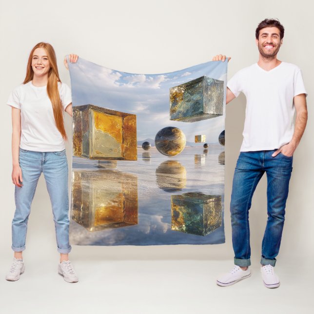 Flytande geometriska underverk över vatten fleecefilt (På plats)