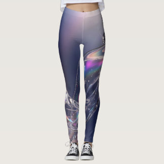 Flytande Glas Krusningsdroppe - Iriserande 3D Abst Leggings