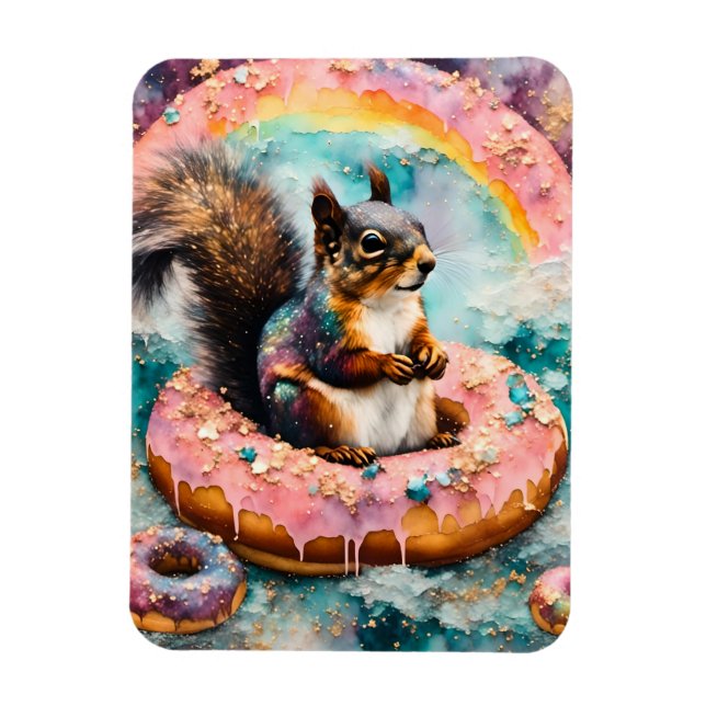 Flytande Glazed Donut Funny Sweet Magnet (Vertikal)