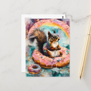 Flytande Glazed Donut Funny Sweet Vykort