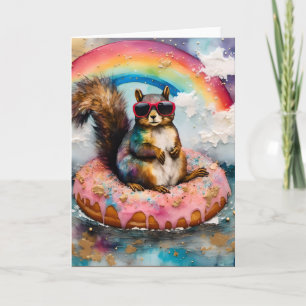 Flytande Glazed Donut Funny Vacation Kort