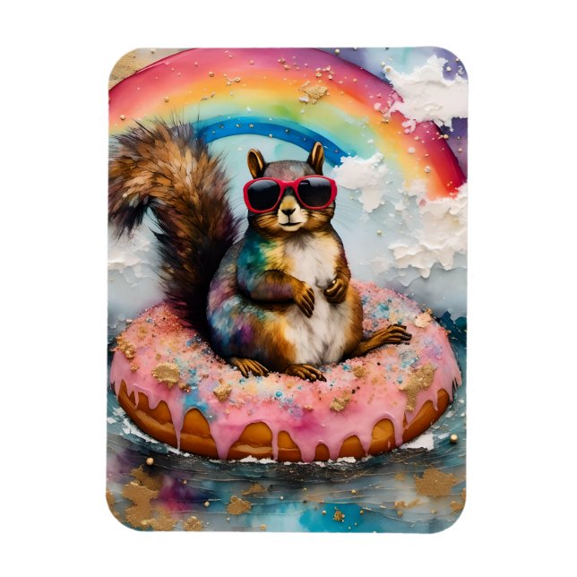 Flytande Glazed Donut Funny Vacation Magnet (Vertikal)