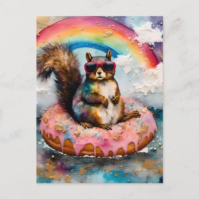 Flytande Glazed Donut Funny Vacation Vykort (Framsida)