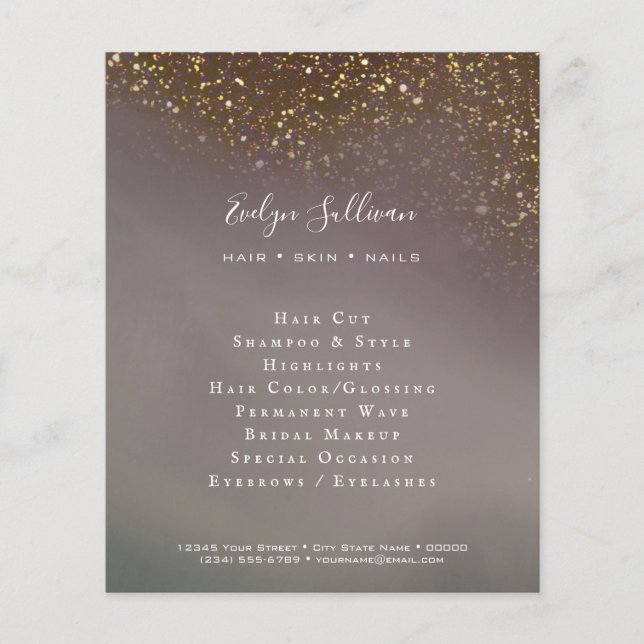 Flytande glitter flygblad (Framsidan)