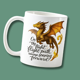 Flytande Golden Dragon Stig alltid framåt Kaffemugg