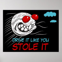 Flytande Golf Boll med solglasögon med funny citat Poster