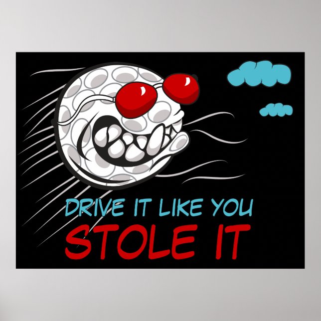 Flytande Golf Boll med solglasögon med funny citat Poster (Framsidan)