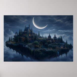 Flytande gotisk citadell-affisch Soothing Savage Poster