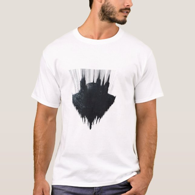 Flytande gotisk katedral surreal grafisk t-shirt (Framsida)