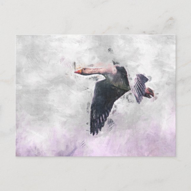 Flytande greylag Goose Vykort (Framsida)