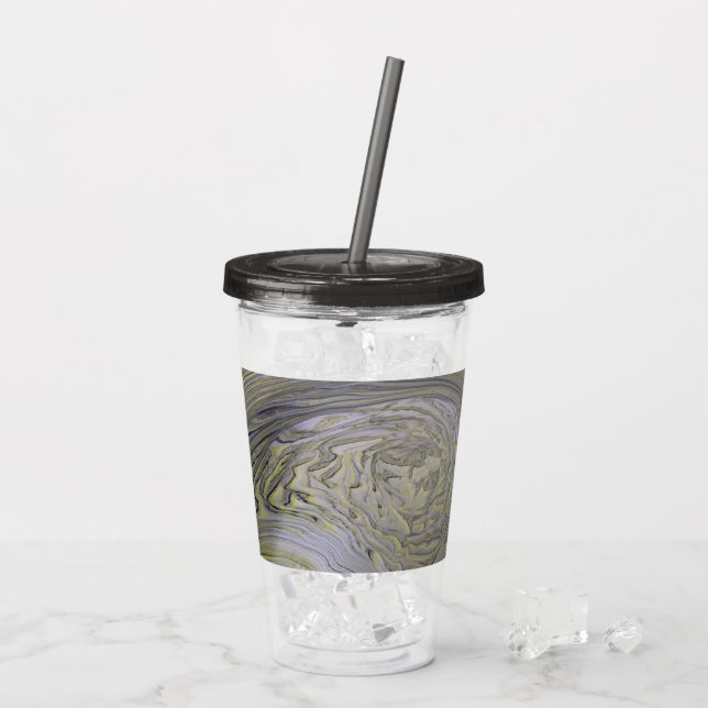 Flytande Guld Akryl Häll Tumbler Take Away Mugg (Baksida Ice)