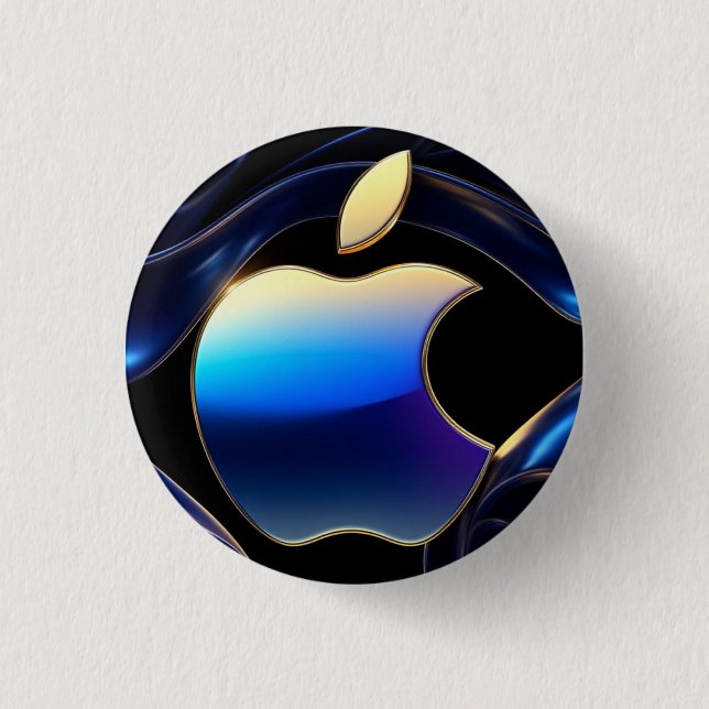 🍎 Flytande Guld Äpple Glam Statement ✨ Knapp (Framsida)