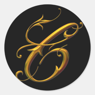 Flytande Guld C monogram Runt Klistermärke