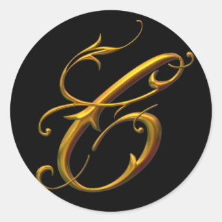 Flytande Guld C monogram Runt Klistermärke
