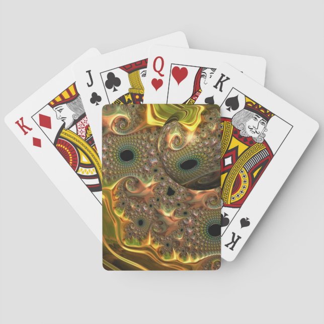 Flytande Guld Fraktal Dröm  Casinokort (Baksidan)